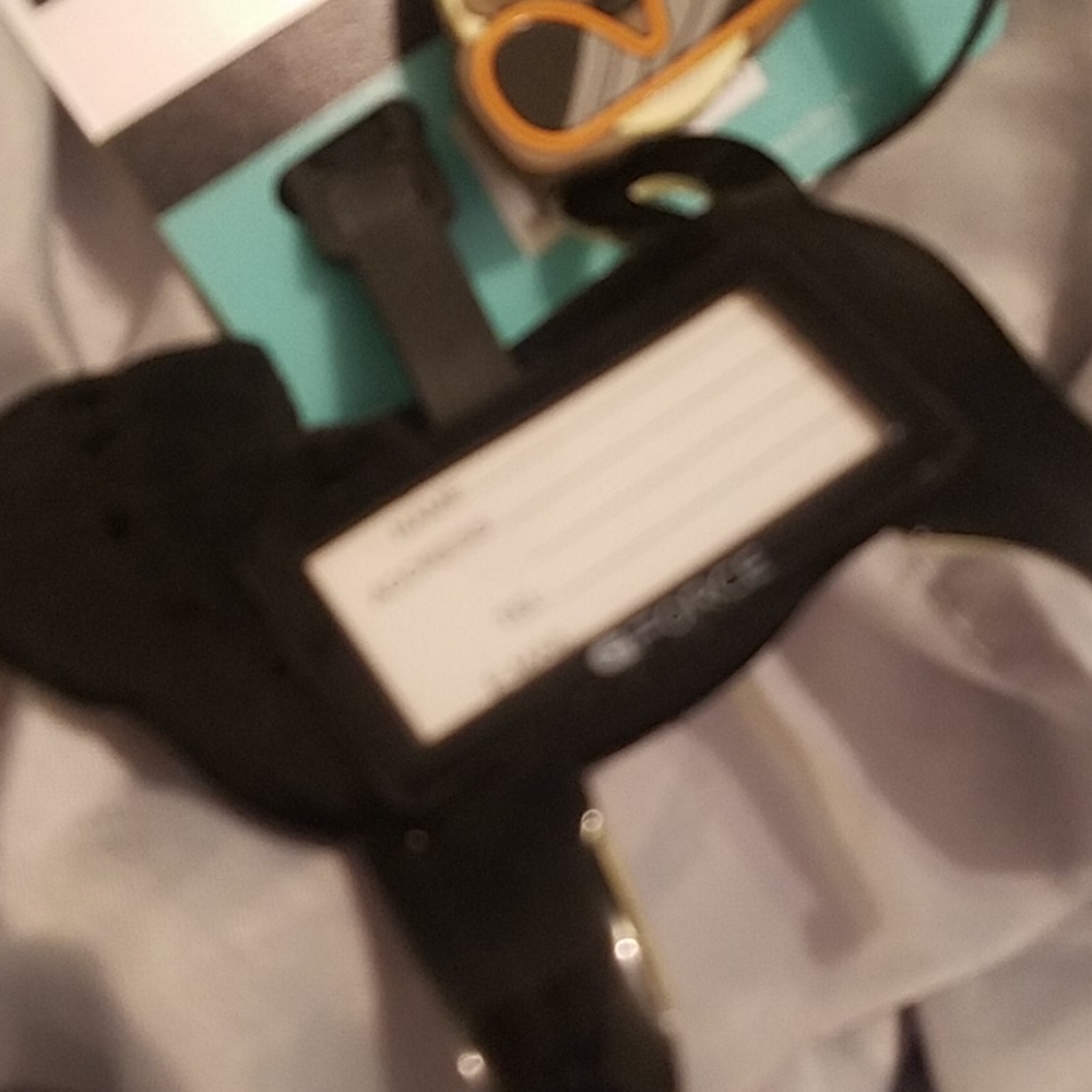 Luggage tag 2pk set pug fly or ride new on card - Picture 3 of 3